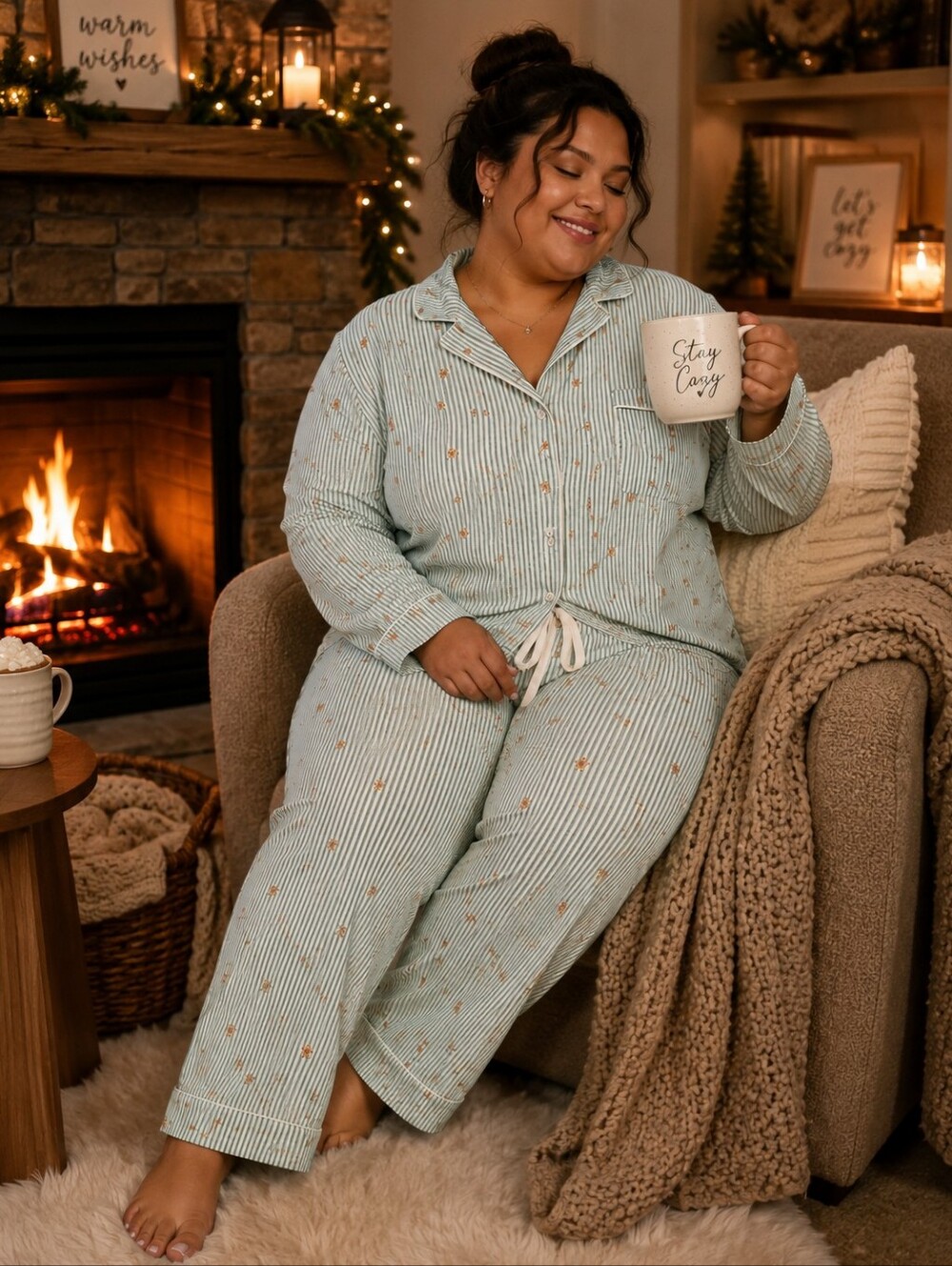 NWT Wondershop by Target Gingerbread Stripe Pajama Set – Women's 4X | Pockets